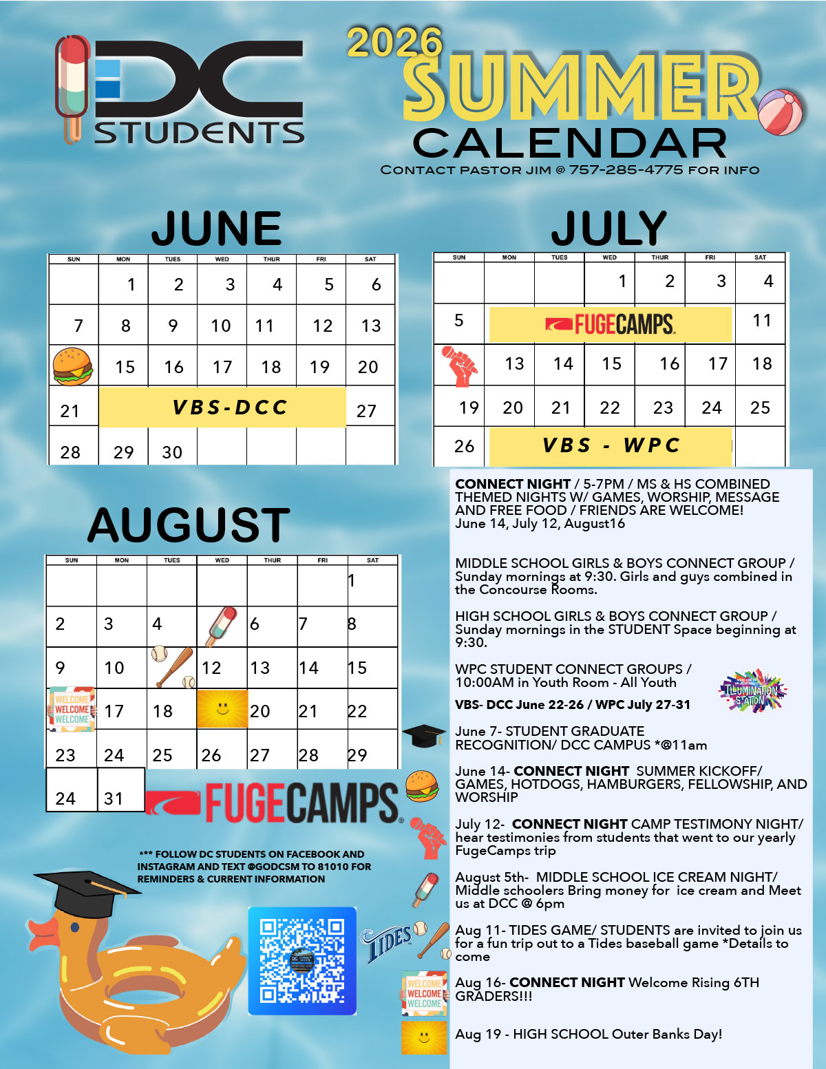DC Students 2026 Summer Event Calendar